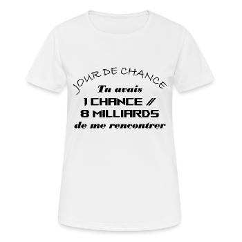 Jour de chance - T-shirt respirant Femme - blanc - Devant - AI Model Female 172 dark (172cm)