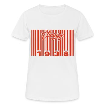 Vintage 1938 Born In 1938 87 Years Bar Code Anniversai - Women's Breathable T-Shirt - white - Front - AI Model Female 172 dark (172cm)