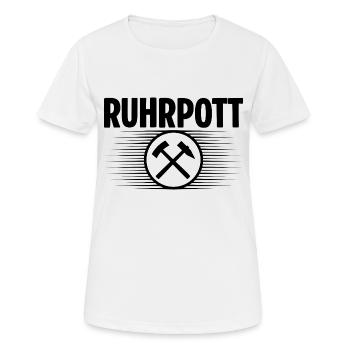 Ruhrpott Glueck auf - Frauen T-Shirt atmungsaktiv - Weiß - Vorne - AI Model Female 172 dark (172cm)