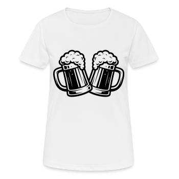 Chope à bière Toast à la bière - T-shirt respirant Femme - blanc - Devant - AI Model Female 172 dark (172cm)