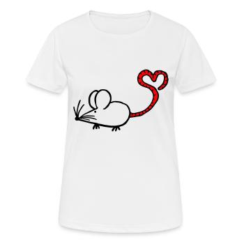 Mausi-Herz - Frauen T-Shirt atmungsaktiv - Weiß - Vorne - AI Model Female 172 dark (172cm)