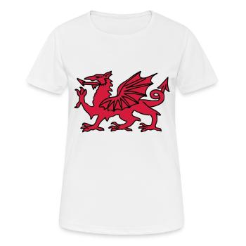 Welsh Dragon - Women's Breathable T-Shirt - white - Front - AI Model Female 172 dark (172cm)