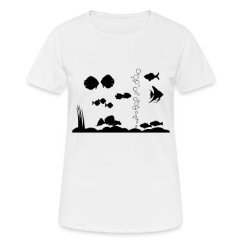 Aquarium - Frauen T-Shirt atmungsaktiv - Weiß - Vorne - AI Model Female 172 dark (172cm)