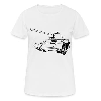 T-34 - Frauen T-Shirt atmungsaktiv - Weiß - Vorne - AI Model Female 172 dark (172cm)