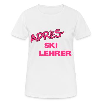 Après Skilehrer - Frauen T-Shirt atmungsaktiv - Weiß - Vorne - AI Model Female 172 dark (172cm)