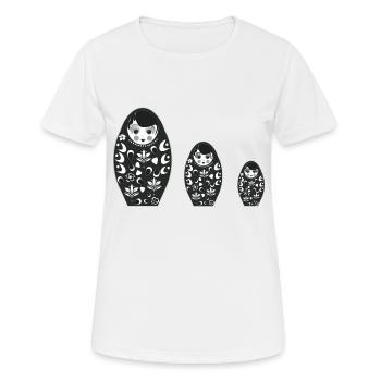 Matroschka Figuren - Frauen T-Shirt atmungsaktiv - Weiß - Vorne - AI Model Female 172 dark (172cm)