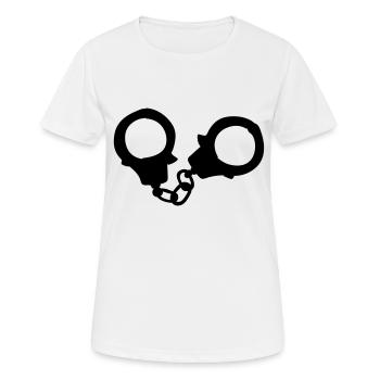 handschellen - Frauen T-Shirt atmungsaktiv - Weiß - Vorne - AI Model Female 172 dark (172cm)