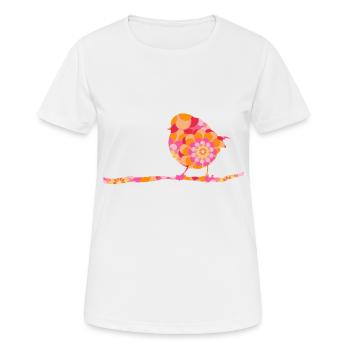 Mister Spatz - Frauen T-Shirt atmungsaktiv - Weiß - Vorne - AI Model Female 172 dark (172cm)