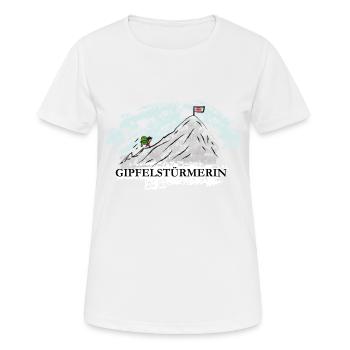 Gipfelstürmerin - Frauen T-Shirt atmungsaktiv - Weiß - Vorne - AI Model Female 172 dark (172cm)