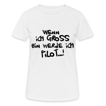 Ich werde Pilot - Frauen T-Shirt atmungsaktiv - Weiß - Vorne - AI Model Female 172 dark (172cm)