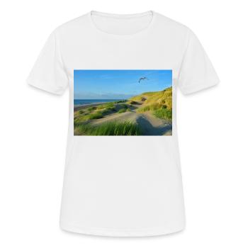 Dunes de la mer du Nord - T-shirt respirant Femme - blanc - Devant - AI Model Female 172 dark (172cm)