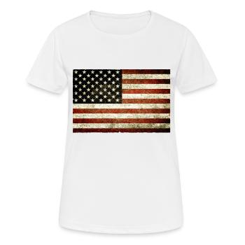 USA flag banner flag flag oldstyle - Women's Breathable T-Shirt - white - Front - AI Model Female 172 dark (172cm)