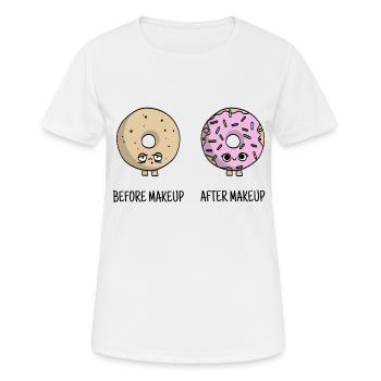 süße Make-Up Donuts Geschenk - Frauen T-Shirt atmungsaktiv - Weiß - Vorne - AI Model Female 172 dark (172cm)