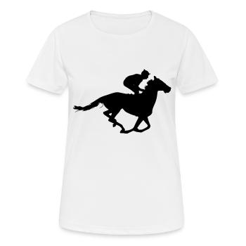 Équitation Équitation Cheval Cheval - T-shirt respirant Femme - blanc - Devant - AI Model Female 172 dark (172cm)