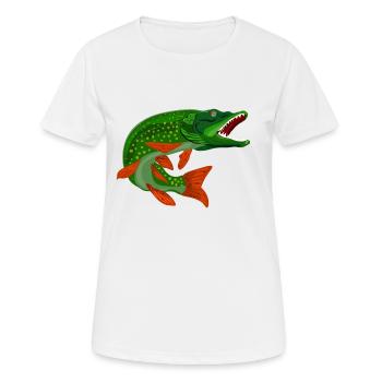 Hecht, Hecht - Frauen T-Shirt atmungsaktiv - Weiß - Vorne - AI Model Female 172 dark (172cm)