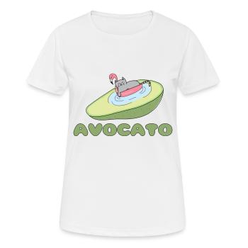 Avocato Cat Katze - Frauen T-Shirt atmungsaktiv - Weiß - Vorne - AI Model Female 172 dark (172cm)