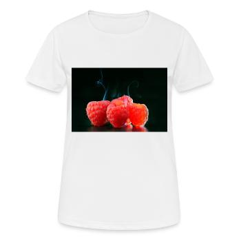 Fruits framboises chauds ART GALLERY PICTURE - T-shirt respirant Femme - blanc - Devant - AI Model Female 172 dark (172cm)