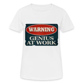 Genius AT Work - Frauen T-Shirt atmungsaktiv - Weiß - Vorne - AI Model Female 172 dark (172cm)