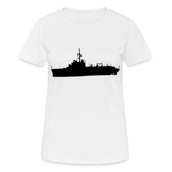 Boot Schiff Militärhubschrauber Tür - Frauen T-Shirt atmungsaktiv - Weiß - Vorne - AI Model Female 172 dark (172cm)