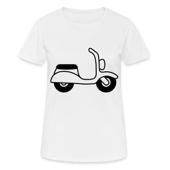 Moped - Frauen T-Shirt atmungsaktiv - Weiß - Vorne - AI Model Female 172 dark (172cm)