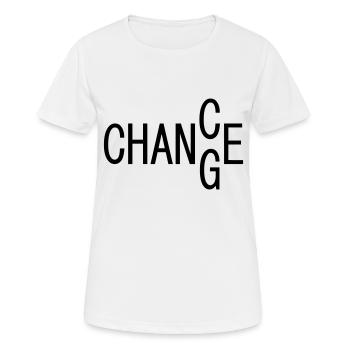 CHANCE / CHANGEMENT, motivation - T-shirt respirant Femme - blanc - Devant - AI Model Female 172 dark (172cm)