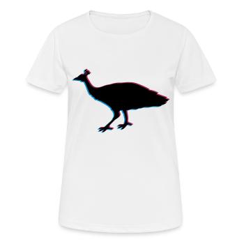 3d vogel silhouette umriss schatten pfau fasan fed - Frauen T-Shirt atmungsaktiv - Weiß - Vorne - AI Model Female 172 dark (172cm)