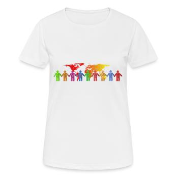 world of colors - Women's Breathable T-Shirt - white - Front - AI Model Female 172 dark (172cm)