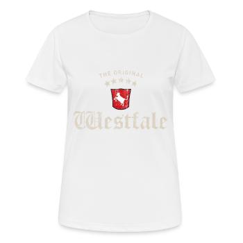 Original Westfale - Frauen T-Shirt atmungsaktiv - Weiß - Vorne - AI Model Female 172 dark (172cm)