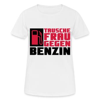 Tausche Frau gegen Benzin - Frauen T-Shirt atmungsaktiv - Weiß - Vorne - AI Model Female 172 dark (172cm)