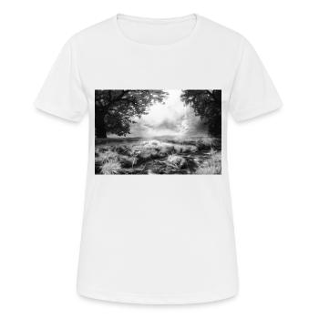 Acrylic cloud forest painting 2 acrbw - Women's Breathable T-Shirt - white - Front - AI Model Female 172 dark (172cm)