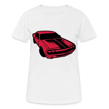 dessin de voiture de course américaine vintage dod - T-shirt respirant Femme - blanc - Devant - AI Model Female 172 dark (172cm)