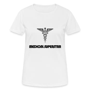 Médecine - médecin - médecin - infirmière - T-shirt respirant Femme - blanc - Devant - AI Model Female 172 dark (172cm)