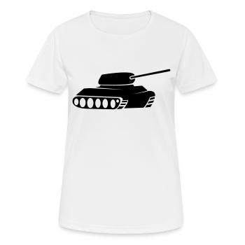 panzer - Frauen T-Shirt atmungsaktiv - Weiß - Vorne - AI Model Female 172 dark (172cm)