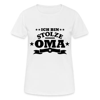 Stolze Oma - Frauen T-Shirt atmungsaktiv - Weiß - Vorne - AI Model Female 172 dark (172cm)