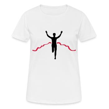 Jogger Ziel - Frauen T-Shirt atmungsaktiv - Weiß - Vorne - AI Model Female 172 dark (172cm)