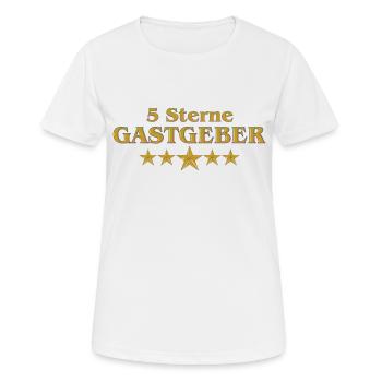 Vom Grafik Designer-- 5 Sterne Gastgeber - Frauen T-Shirt atmungsaktiv - Weiß - Vorne - AI Model Female 172 dark (172cm)