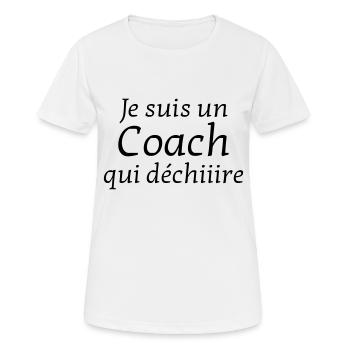 Coach / Coaching / Trainer / Sport - Frauen T-Shirt atmungsaktiv - Weiß - Vorne - AI Model Female 172 dark (172cm)