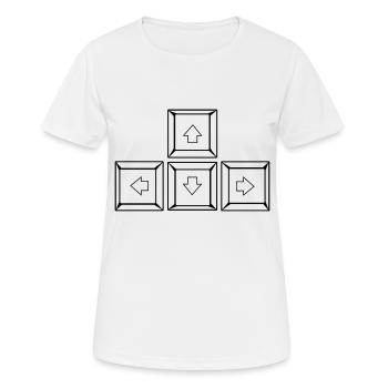 Up Down Left Right Keyboard Buttons (Keys) - Women's Breathable T-Shirt - white - Front - AI Model Female 172 dark (172cm)