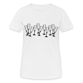 sekt gläser - Frauen T-Shirt atmungsaktiv - Weiß - Vorne - AI Model Female 172 dark (172cm)