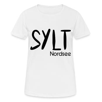 Sylt - Frauen T-Shirt atmungsaktiv - Weiß - Vorne - AI Model Female 172 dark (172cm)
