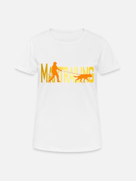Mantrailing orange / or - T-shirt respirant Femme - blanc
