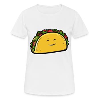 Taco de dessin animé - T-shirt respirant Femme - blanc - Devant - AI Model Female 172 dark (172cm)