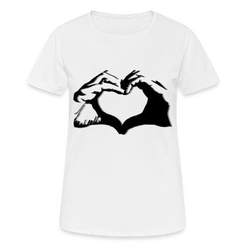 Hände formen Herz - herzliches Design - Frauen T-Shirt atmungsaktiv - Weiß - Vorne - AI Model Female 172 dark (172cm)