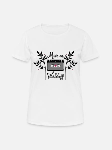World on Music off - T-shirt respirant Femme - blanc