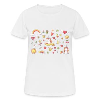 Set Einhorn Querformat - Frauen T-Shirt atmungsaktiv - Weiß - Vorne - AI Model Female 172 dark (172cm)
