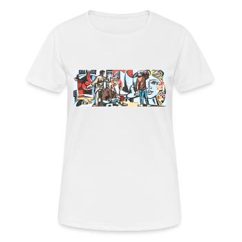 Art de travail quotidien de la mosaïque de la RDA - T-shirt respirant Femme - blanc - Devant - AI Model Female 172 dark (172cm)