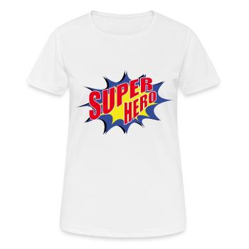 Superhero - Frauen T-Shirt atmungsaktiv - Weiß - Vorne - AI Model Female 172 dark (172cm)