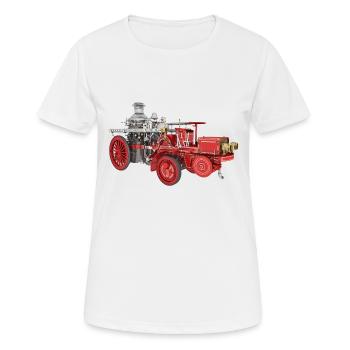 Retro fire engine, fire department - Women's Breathable T-Shirt - white - Front - AI Model Female 172 dark (172cm)