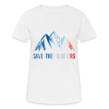 SAVE THE GLACIERS - Warming Stripes - Changement climatique - T-shirt respirant Femme - blanc - Devant - AI Model Female 172 dark (172cm)