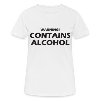 Contains Alcohol - Women's Breathable T-Shirt - white - Front - AI Model Female 172 dark (172cm)